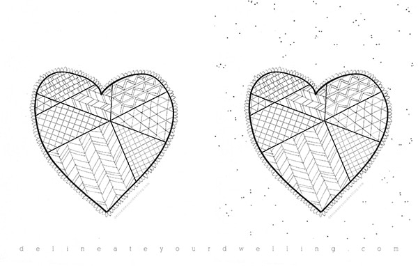 Black and White Heart Coloring Pages