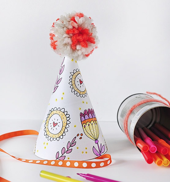 Color Your Own Party Hats