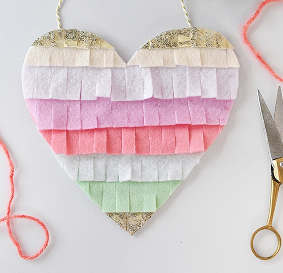 Fringed Felt Heart