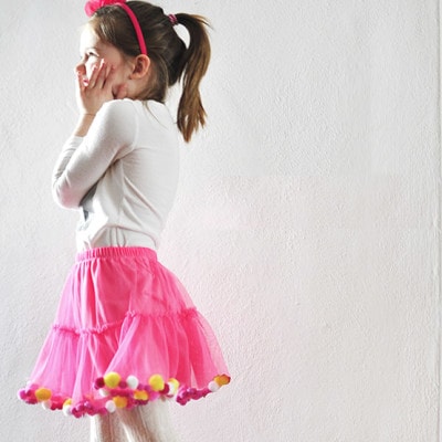1 No Sew Pom Pom Party Skirt