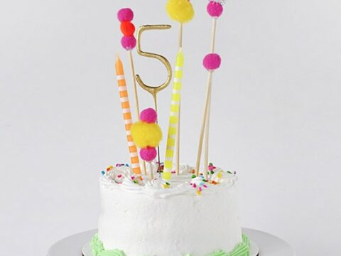Pom Pom Birthday Cake Topper Delineate Your Dwelling