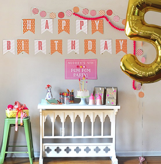 Colorful Pom Pom Birthday Party!