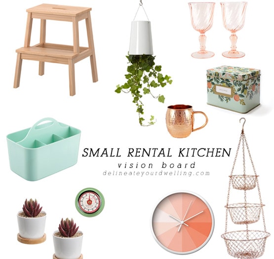 SMALL Rental Kitchen Vision Board