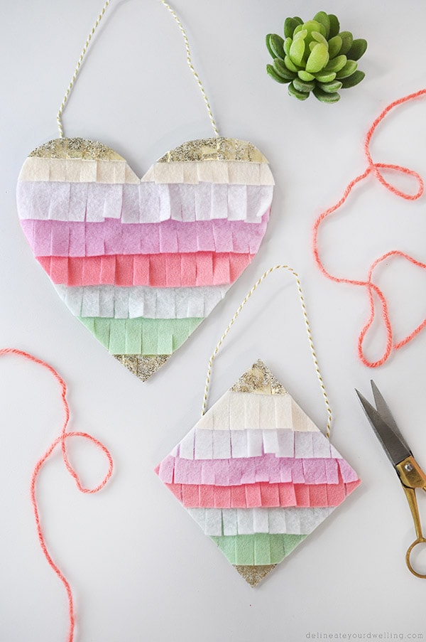 Fringed Felt Heart, Delineateyourdwelling.com