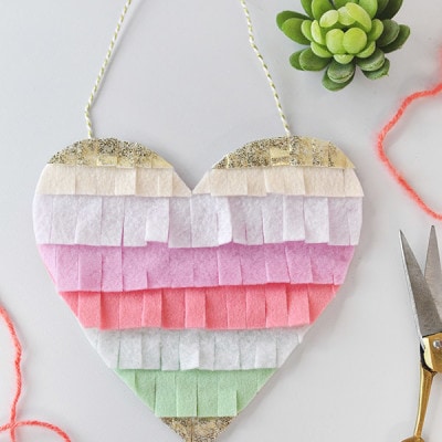 Fringed Felt Heart