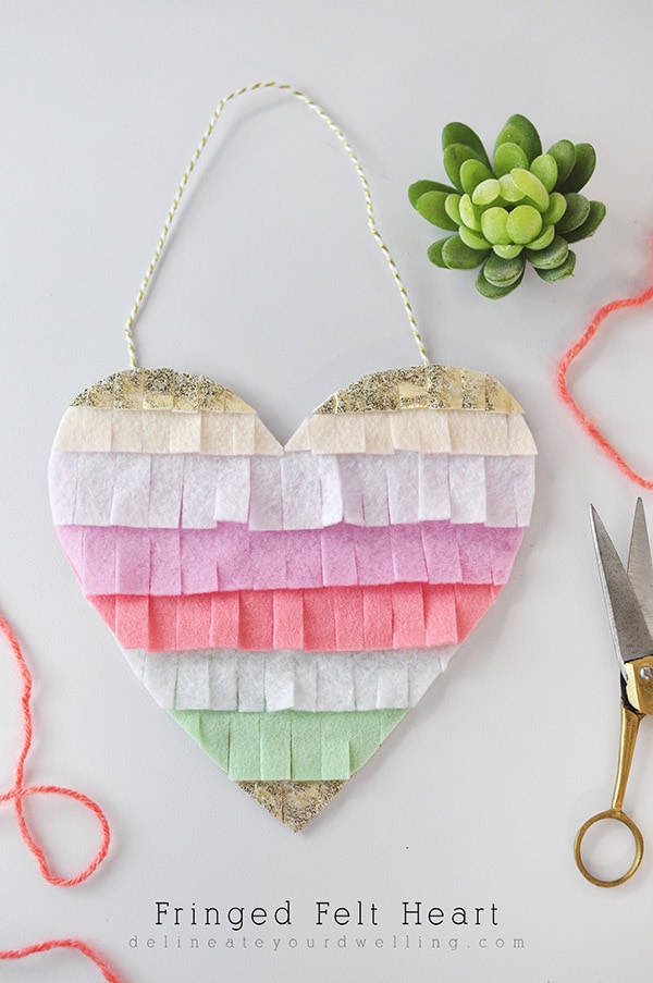 Fringed Felt Heart - Delineate Your Dwelling