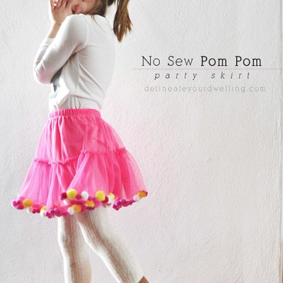 No Sew Pom Pom Party Skirt