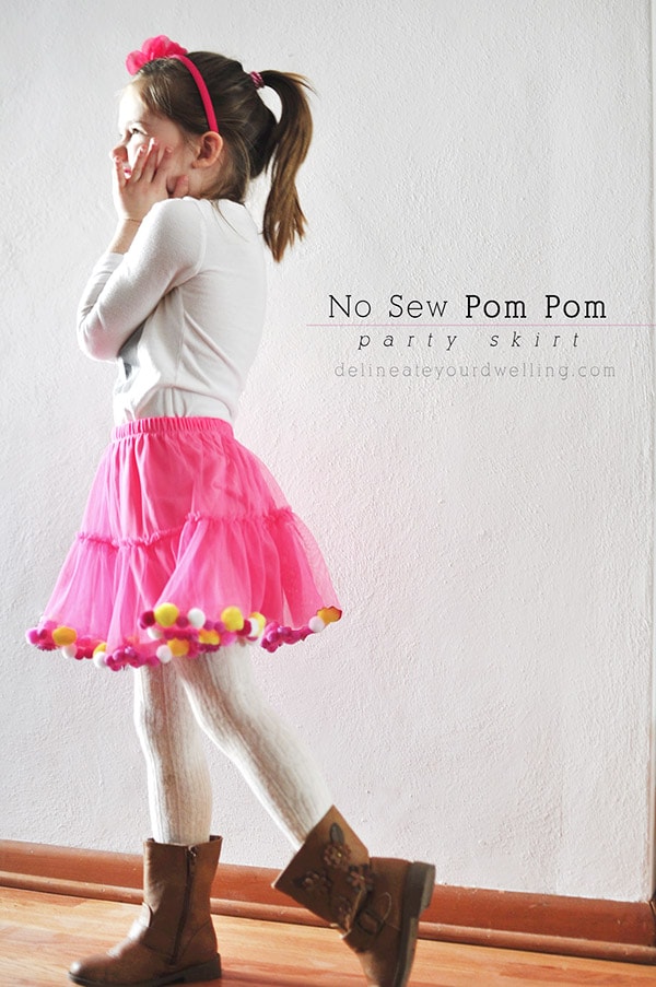 No Sew Pom Pom Party Skirt