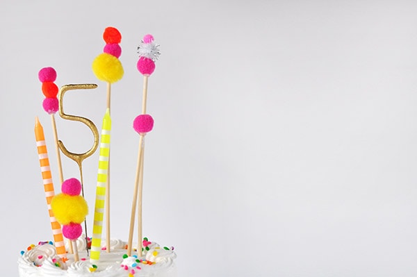 Pink and Yellow Birthday Cake topper