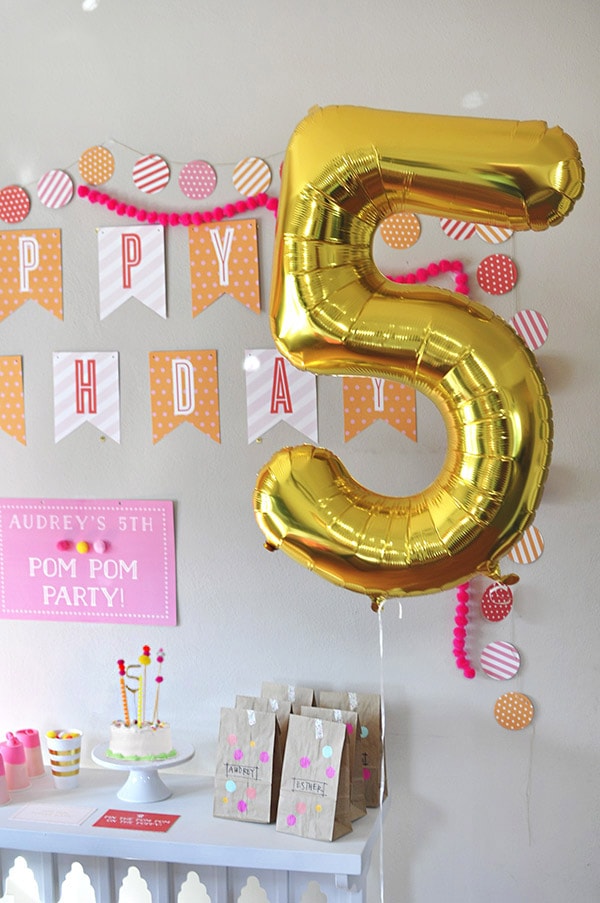 Pom Pom Birthday Party balloon