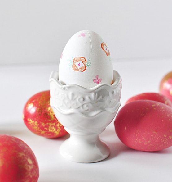 Floral Stamped Easter Eggs