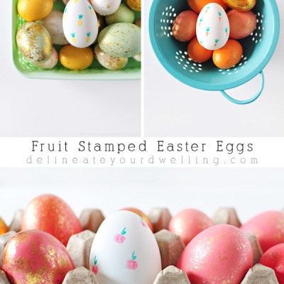 Simple and fun Fruit Stamped Easter Eggs