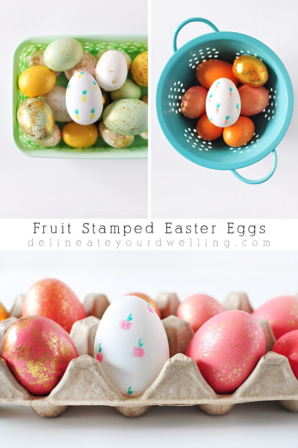 Simple and fun Fruit Stamped Easter Eggs, Delineate Your Dwelling