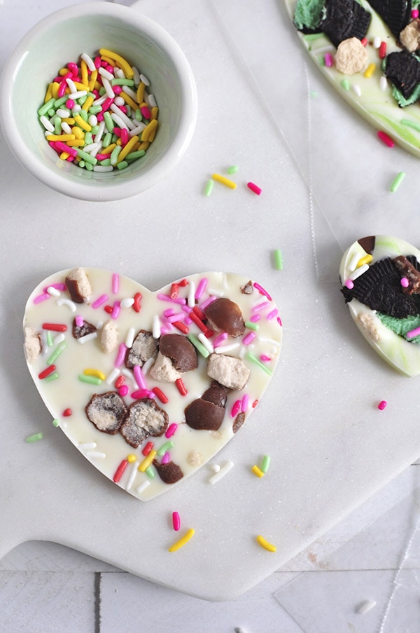 Chocolate Bark heart shaped