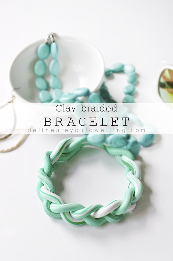 marbled DIY Clay Braided Bracelet