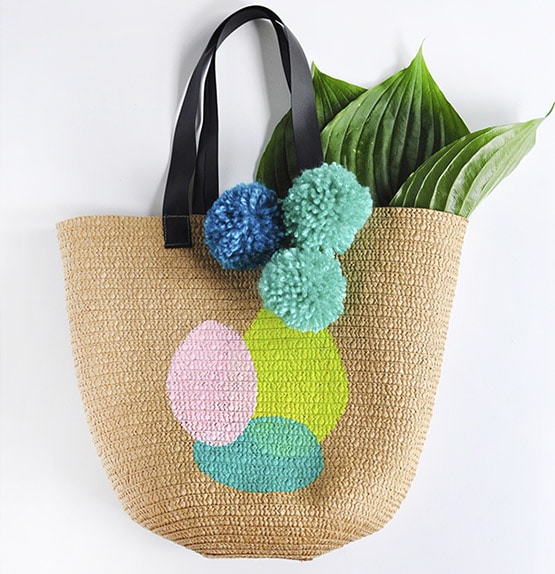 DIY Painted Circle Summer Tote