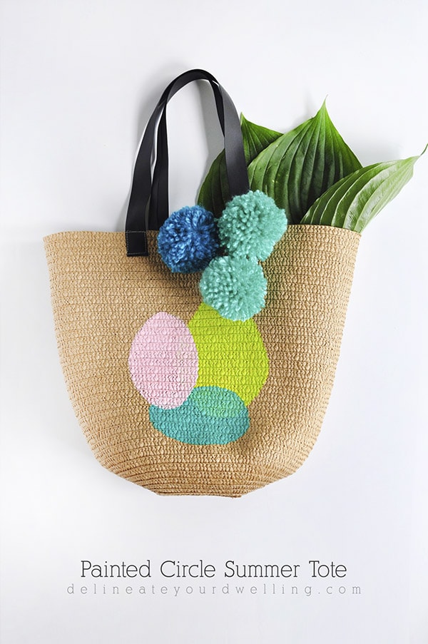 DIY Painted Circle Summer Tote