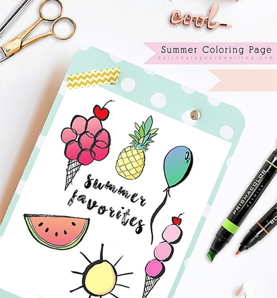 1 Coloring Page Summer Favorites