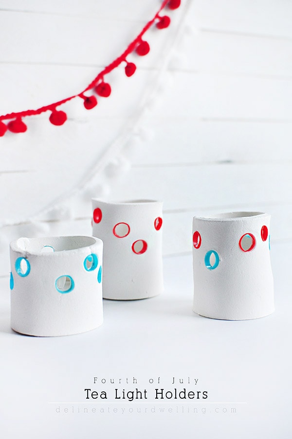 DIY 4th of July Tea Light Holders