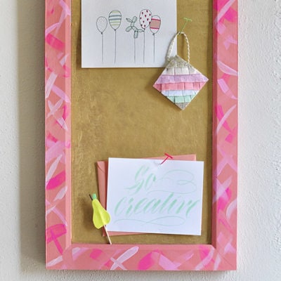 DIY Brushstroke Gold Cork Board, Delineate Your Dwelling