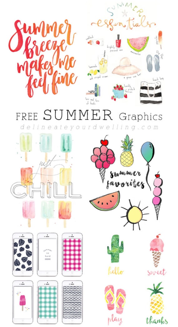 Free Summer Graphic Prints, Delineate Your Dwelling