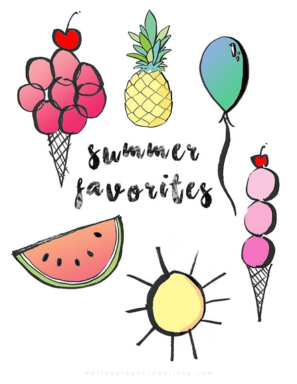 Ice Cream Summer Coloring Page