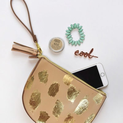 Gold Leaf Brushstroke Clutch