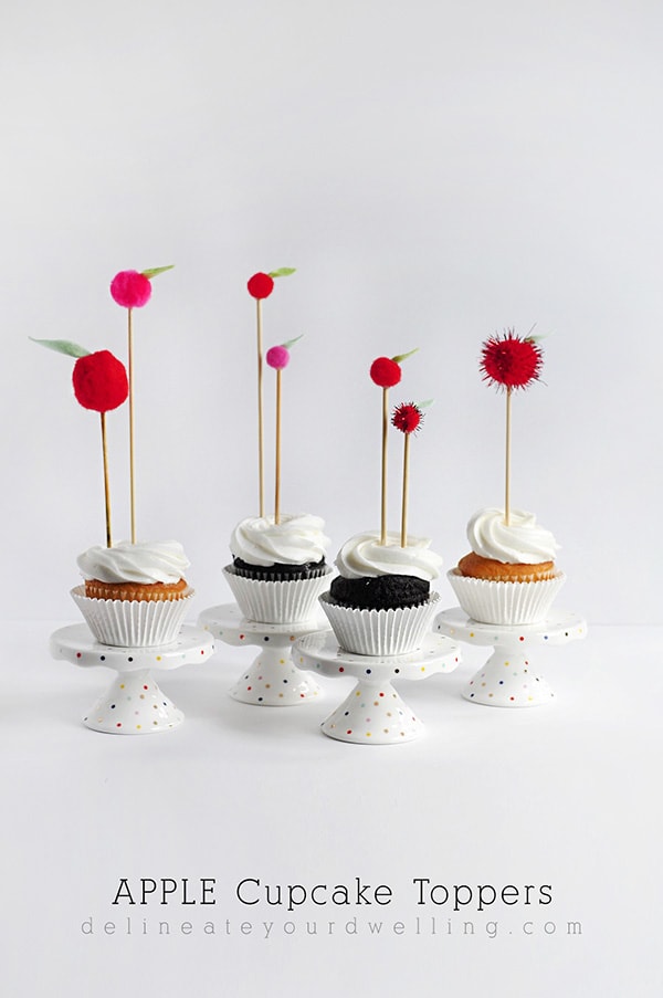 DIY Craft, Apple Topper Cupcakes