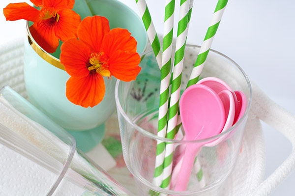 DIY Watercolor Basket detail