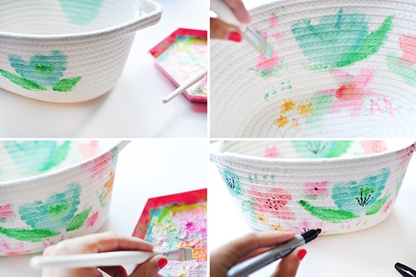 Watercolor Basket steps