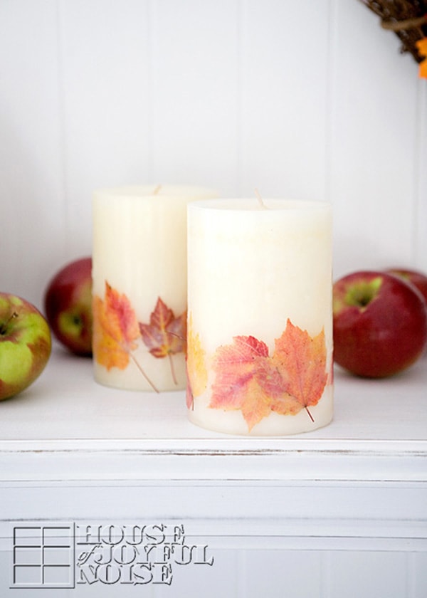 Fall-themed-candles-embedding-real-leaf