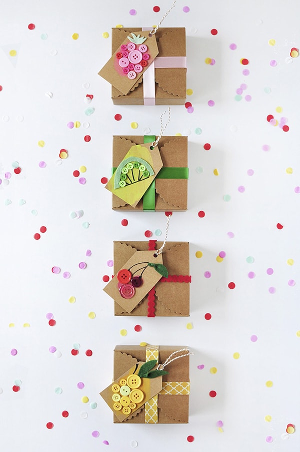 DIY Fruit Gift Tags made from simple craft buttons! Delineate Your Dwelling