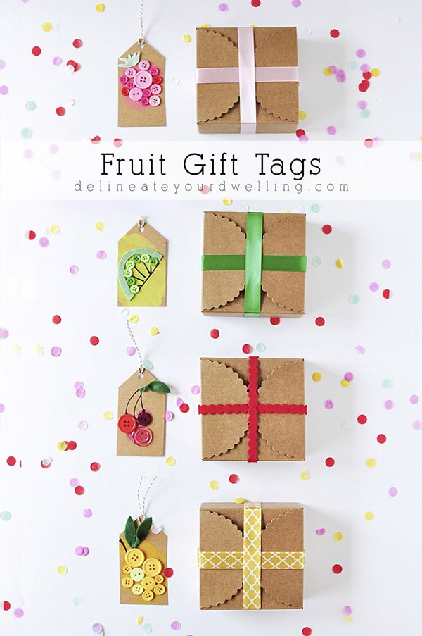 DIY Fruit Gift Tags made from simple craft buttons! Delineate Your Dwelling