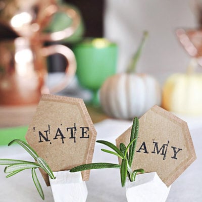 DIY Geometric Clay Placecard Holder, Delineate Your Dwelling