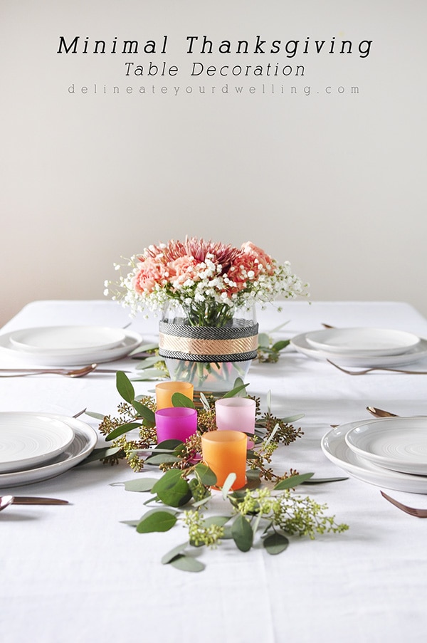 Minimal Thanksgiving Table Decoration, Delineate Your Dwelling