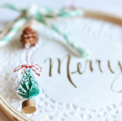 DIY STRING ART MINI EMBROIDERY HOOP ORNAMENTS