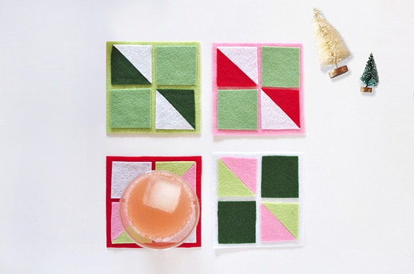 Easy to make DIY Felt Geometric Party Coasters, Delineate Your Dwelling