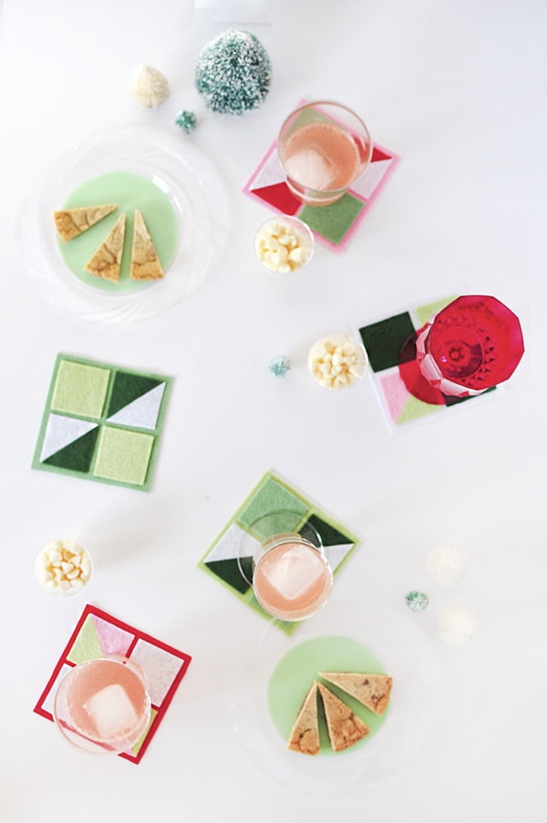 Easy to make DIY Felt Geometric Party Coasters, Delineate Your Dwelling