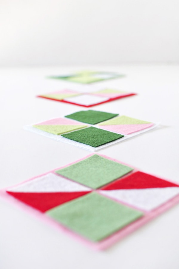 Easy to make DIY Felt Geometric Party Coasters, Delineate Your Dwelling