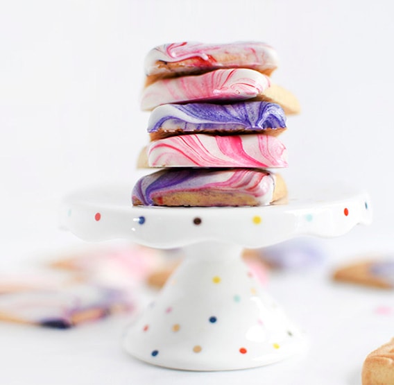 Marbled Valentine Shortbread Cookies