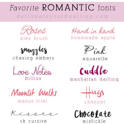 1 Top Romantic Fonts