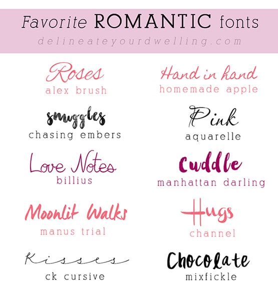 Top 16 Romantic Free Fonts