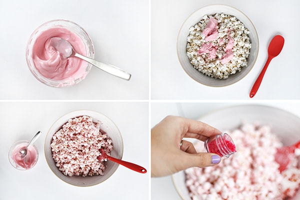 Pink Popcorn Valentine steps