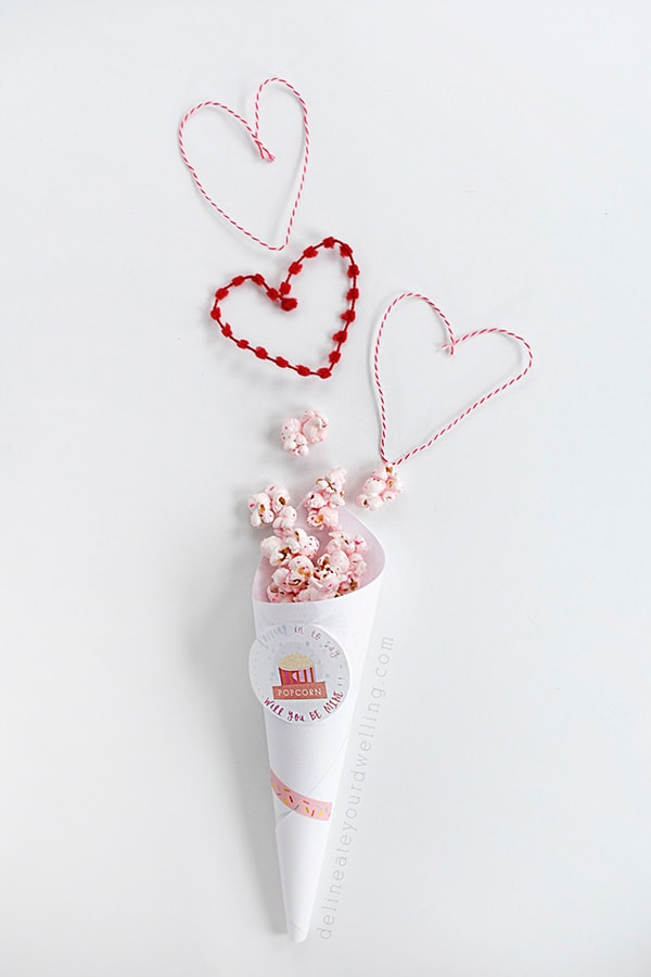 Simple and fun to make Pink Popcorn Valentine's Day and Printable, Delineate Your Dwelling