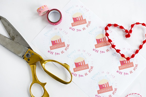 Pink Popcorn Vday tags