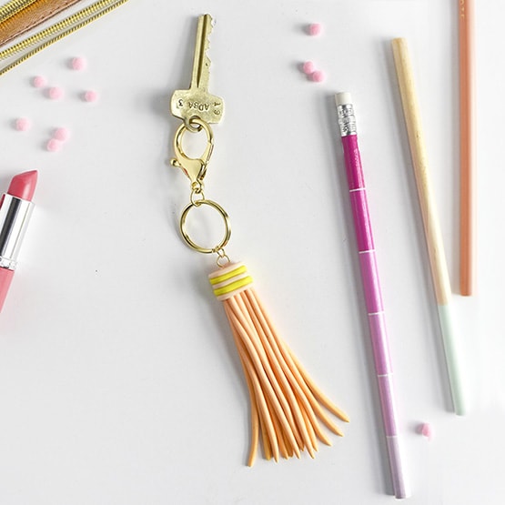 1 Clay Tassel Keychain