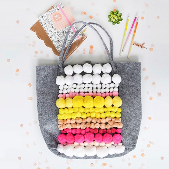 Pom Pom Patterned Tote Bag