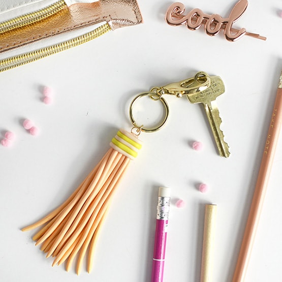 1a DIY Tassel Clay Keychain