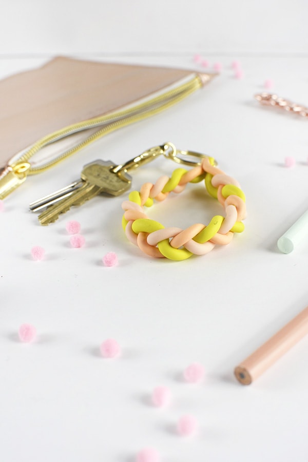 Create a simple DIY Clay Braided Keychain, Delineate Your Dwelling