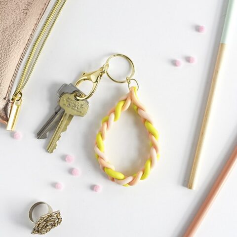 Braided Clay Keychain